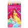 Color pencils, 12 colors, hexagonal, princesses