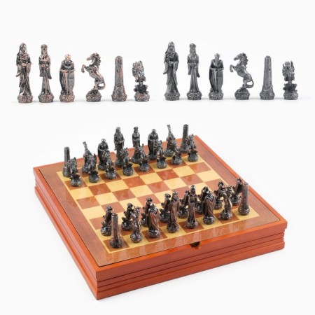 Souvenir chess "Middle Ages", h king-8 cm, h Parashka-5.6 cm. D-2 cm, 36 x 36 cm