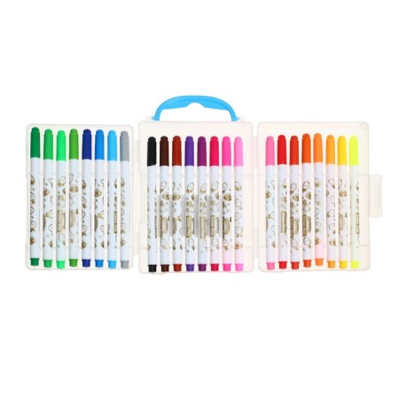 Flomasters 24 colors "mouse", in a plastic pencil pencil, a ventilated cap-13