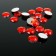 Rhinestones flat adhesive circle, 12 mm, (set of 20 pcs.), Red color