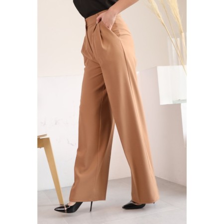 Female trousers, size 48, beige color-7