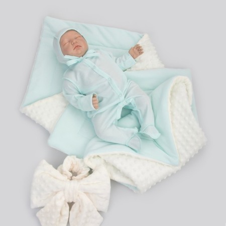 Kinderlitto discharge kit “New First Wardrobe”, 4 items, height 50-56 cm, milk color, mint-2