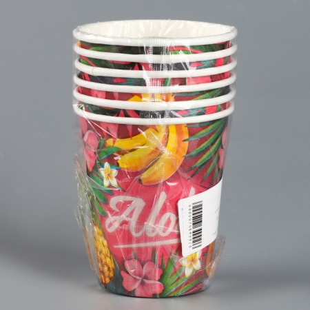 A single -single -paper glass "Aloha", a set of 6 pcs., 250 ml-2
