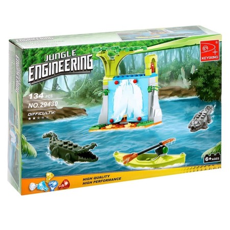 Designer Jungle "Waterfall with crocodiles", 134 details-3