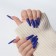 Follow nails, 24 pcs, ballerina shape, dark blue color