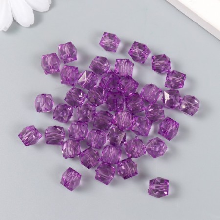 Plastic beads "Crystal polyhedron. Fial" transparent set 20 g 1x1x1 cm-1