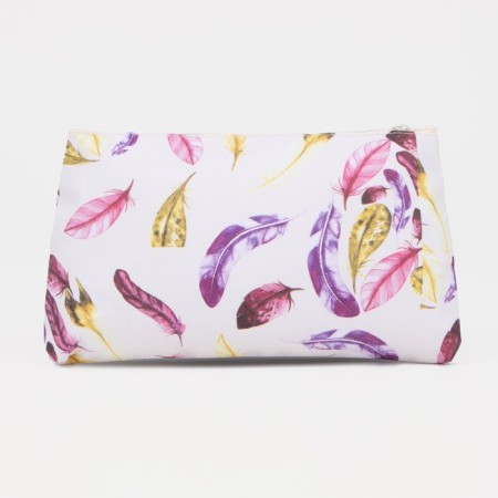 Lightning cosmetic bag, beige color/purple-1