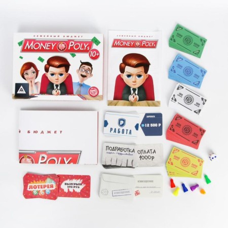 Board Economic Game "Money Polys. Family budget ", 240 banknotes, 10+-1