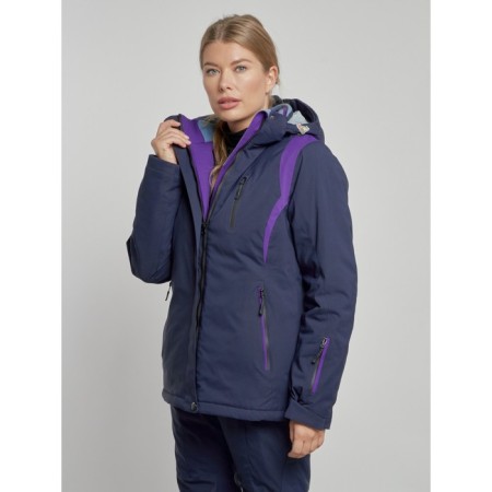 Ski jacket female winter, size 42, dark blue color-1