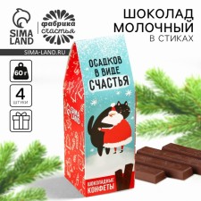 Dairy chocolate in sticks “Precipitation in the form of happiness” in the house-house, 60 g.