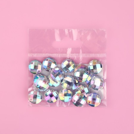 Rhinestones are sewing "circle", with holography, d = 12 mm, 20 pcs-3