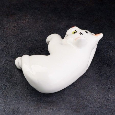 Porcelain figurine "Cat Vaska White", 17 cm-3
