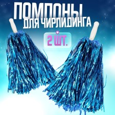 Pompons 2 pcs, the color is blue