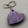 Soft toy "Heart" with rhinestones, on a key fob, 7 cm, lilac color