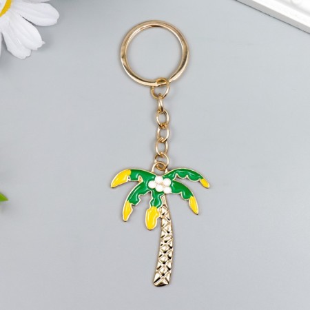 Metal keychain, enamel "Palma with coconuts" 11.4x4.2 cm-1