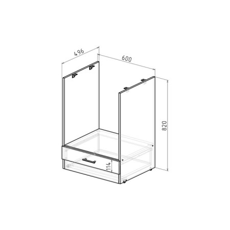 A table under an oven width 600 mm, 60x48x82 cm, wenge, oak Gray-1