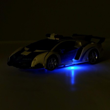 Robot radio -controlled "policeman", light effects, transforms from the remote control-5