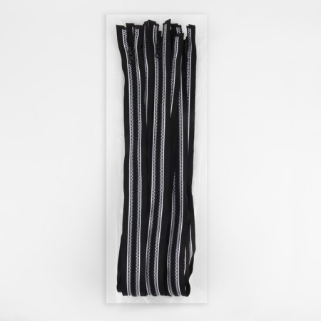 Lightning "Tractor", No. 5, detachable, automatic lock, 70 cm, black/white color-2