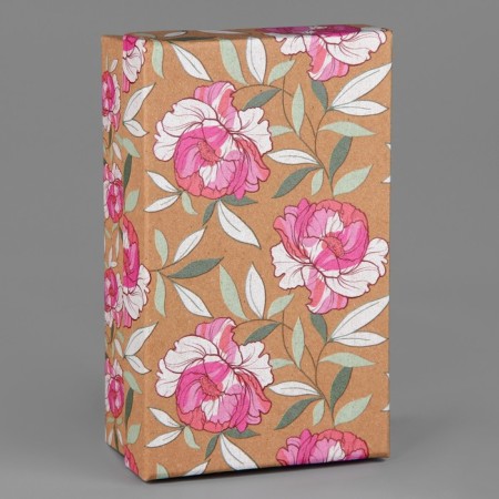 Rectangular gift box, packaging, "flowers", 14 x 8 x 4.5 cm