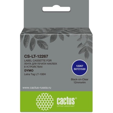 Ribbon cartridge Cactus CS-LT-12267 12267 for Dymo Letra Tag LT-100H
