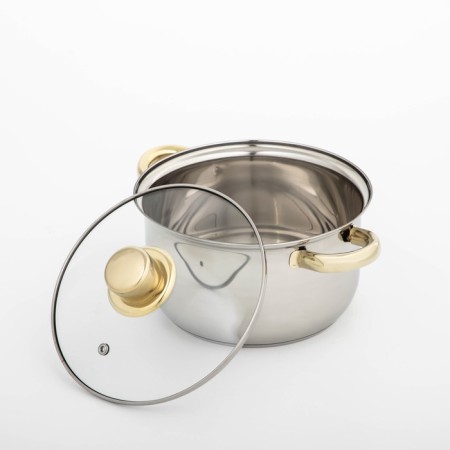 A stainless steel pan with a luxury luxury lid, 2.2 l, d = 19 cm-2