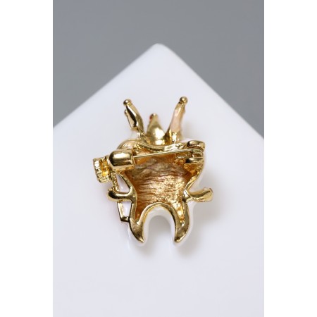Brooch "King tooth", colored in gold-3