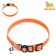 Soft cat collar with a tambourine, 30 x 1 cm, textiles, orange