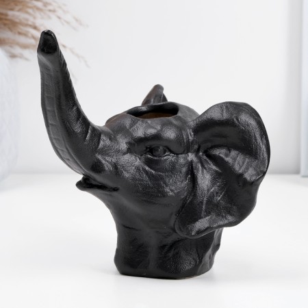 Kashpo - Vase "Elephant" Black, 13x12x15cm-1
