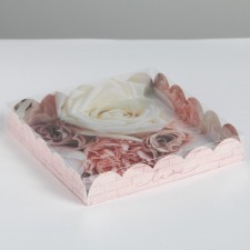 Bearbox, confectionery packaging with PVC lid, My Best Wishes, 18 x 18 x 3 cm