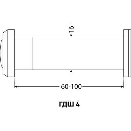 Глазок дверной "АЛЛЮР" ГДШ-4 БШт 60-100 мм d=16 мм, цвет ст. бронза-2