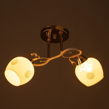 Chase "Olivia" 2x60W E27 gold, white 33x43x28cm-2
