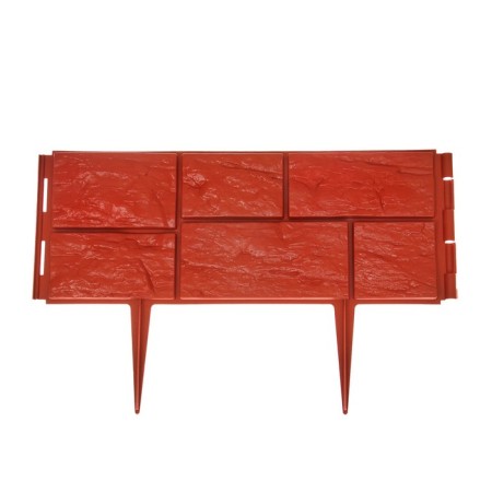 Decorative fence, 24 × 177.5 cm, 5 sections, plastic, terracotta, "stone"-7