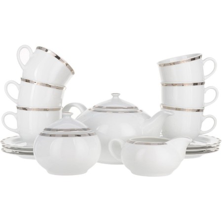 Tea Service 6/9 Opal, Decor "Platinum plates", 15 items-1