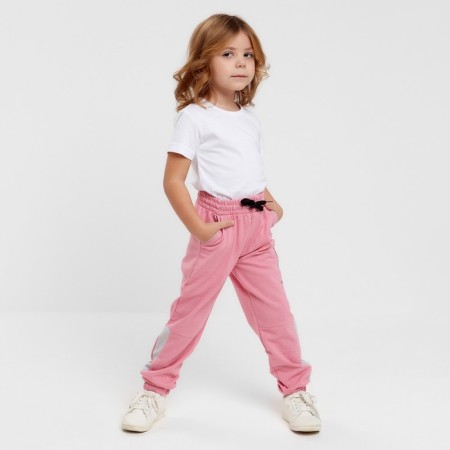 Брюки для девочки, цвет розовый, рост 98-4