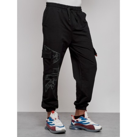 Joggers male, size 48, black color-9