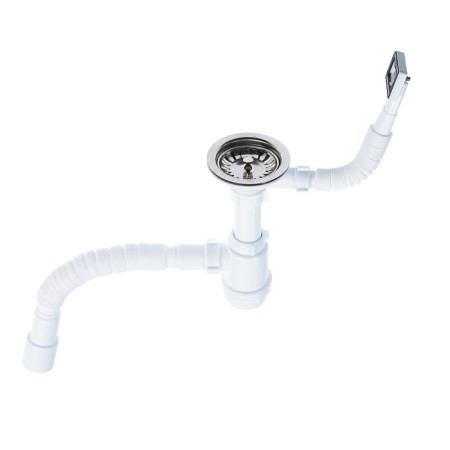 Siphon for sipi "Ani Plast" Grotto a0145SA15, 3 1/2 "x40 mm, with a straight -up overflow, with corrugation