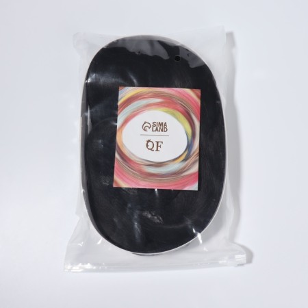 Artificial wig, with a bang, imitation of the skin, 60 cm, black color-4