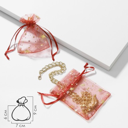 Gift bag “Flash”, 7 × 9, pink color with gold