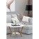 Gouring table melbourne with glass, 650x650x500, white/light oak