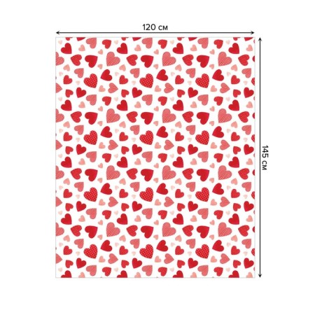 Groundpress on the table "hearts", rectangular, oxford, size 120x145 cm-1