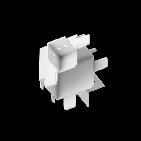The internal corner connector for the built-in track system Technical TRA084CT-12W, 4.6x4.6x6.5 cm, white color-5