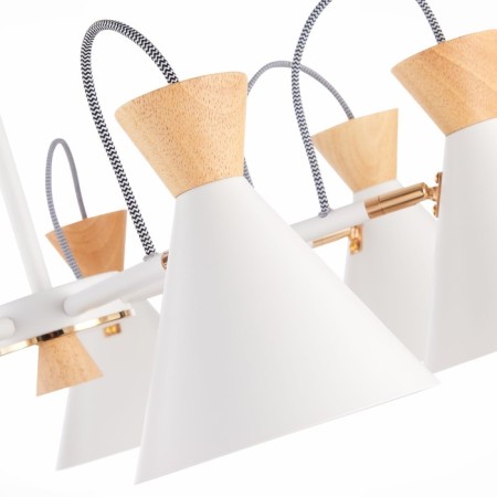 Ceiling EVOLUCE lamp. Sle125102-07. Modica. 7x40 watts, E14, 75x75x45 cm, white, golden color-4