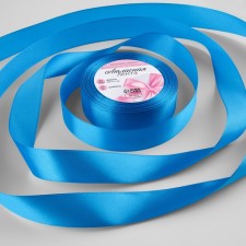 Satin tape, 25 mm × 23 ± 1 m, azure color