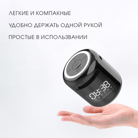 Clock - Electronic desk alarm clock: column, Bluetooth, TF card, 7.6 x 8.8 cm, USB-8