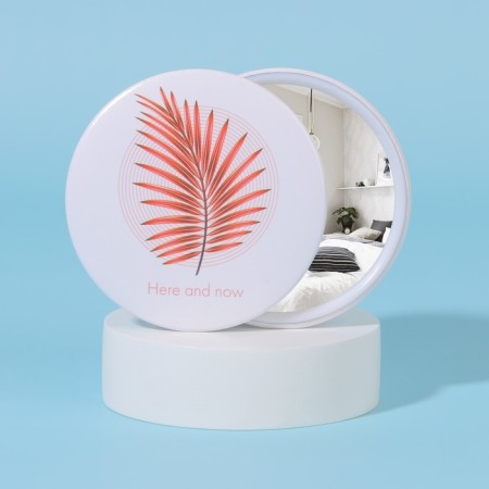 Pocket mirror "Plants", d = 7 cm, color mix-1