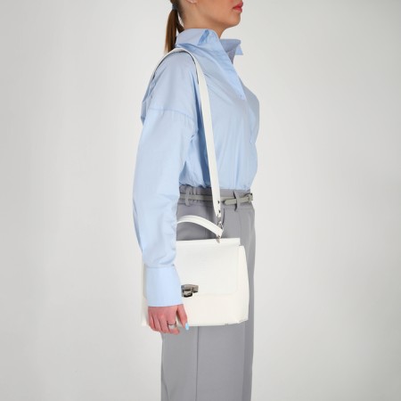 Women's bag Textura, messenger, average size, white color-7