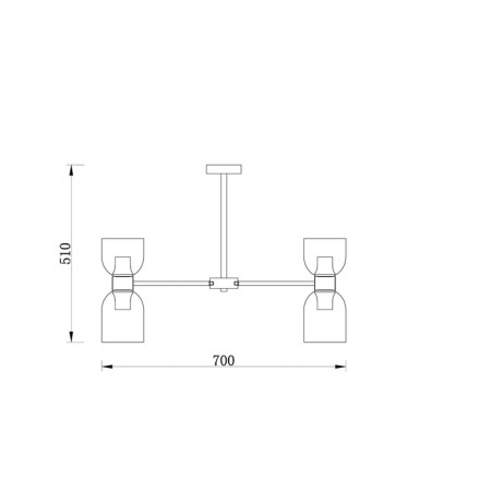 Suspended lamp 60W, 10khe27, 51x70 cm, chrome-1