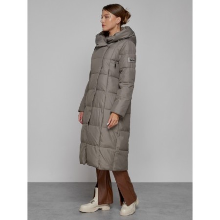 Coat insulated winter female, size 50, brown color-1