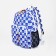 School backpack from textiles on lightning, 5 pockets, blue color