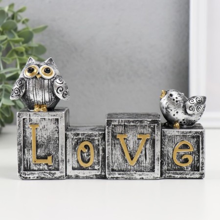 Souvenir Polystone "Birds on Cubes. Love" 4.2x15.5x10 cm